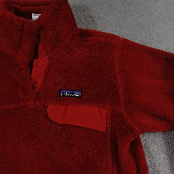 Patagonia Sweater Womens Medium Red Retool Pockets Outdoor Fleece - Picture 3 of 8
